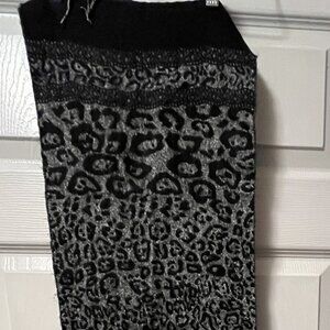 Black and Grey Leopard Scarf